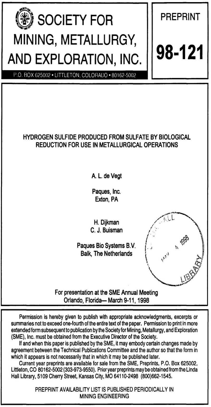 Download Biological Hydrogen Sulfide Production