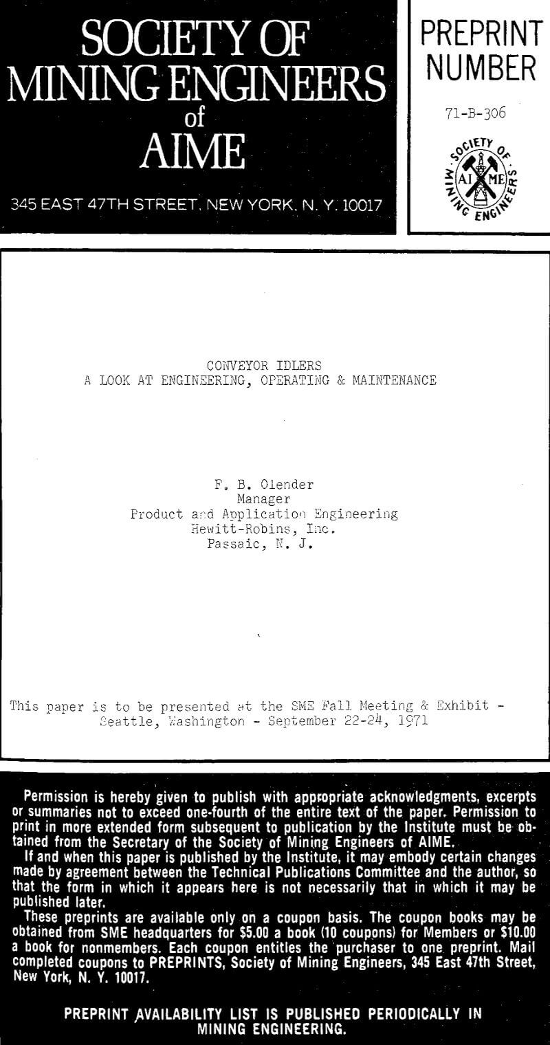 conveyor idlers a look at engineering operating & maintenance