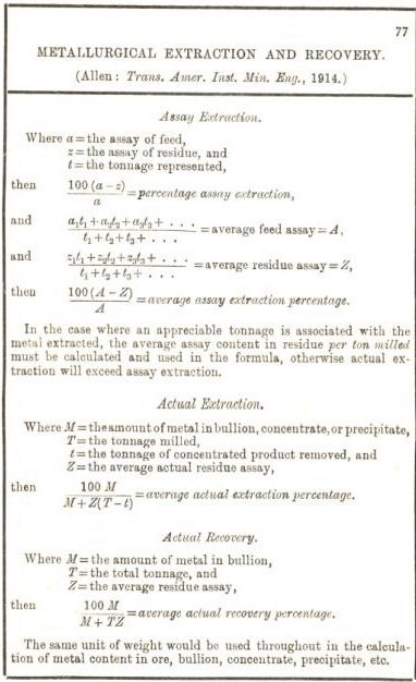 mettalurgical extraction and recovery 77
